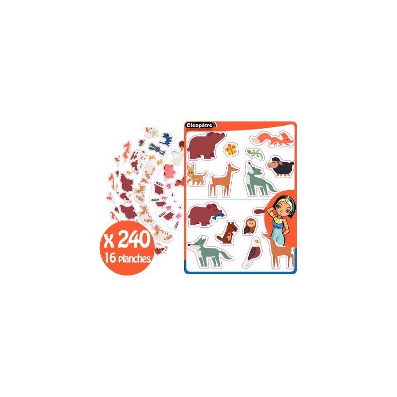 Achetez Pochette de 240 gommettes animaux GS36/32 CLEOPATRE pas cher sur Ma Rentrée Scolaire