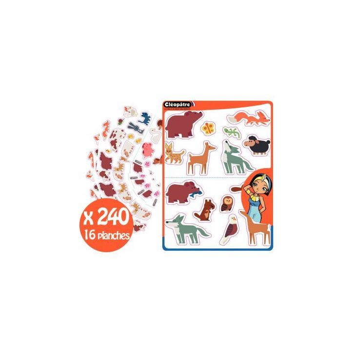 Pochette de 240 gommettes animaux GS36/32 CLEOPATRE