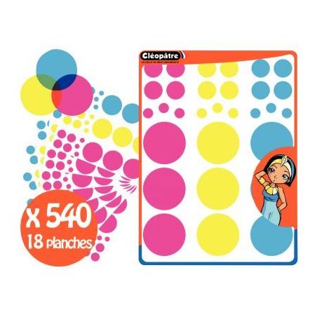 Achetez Pochette de 540 gommettes cercle chromatique assorties GACHROMA/18 CLEOPATRE pas cher sur Ma..