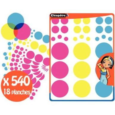 Achetez Pochette de 540 gommettes cercle chromatique assorties GACHROMA/18 CLEOPATRE pas cher sur Ma..
