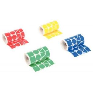 Achetez Lot de 4 rouleaux de maxi gommettes géométriques adhésives, couleurs vives assorties 1075..