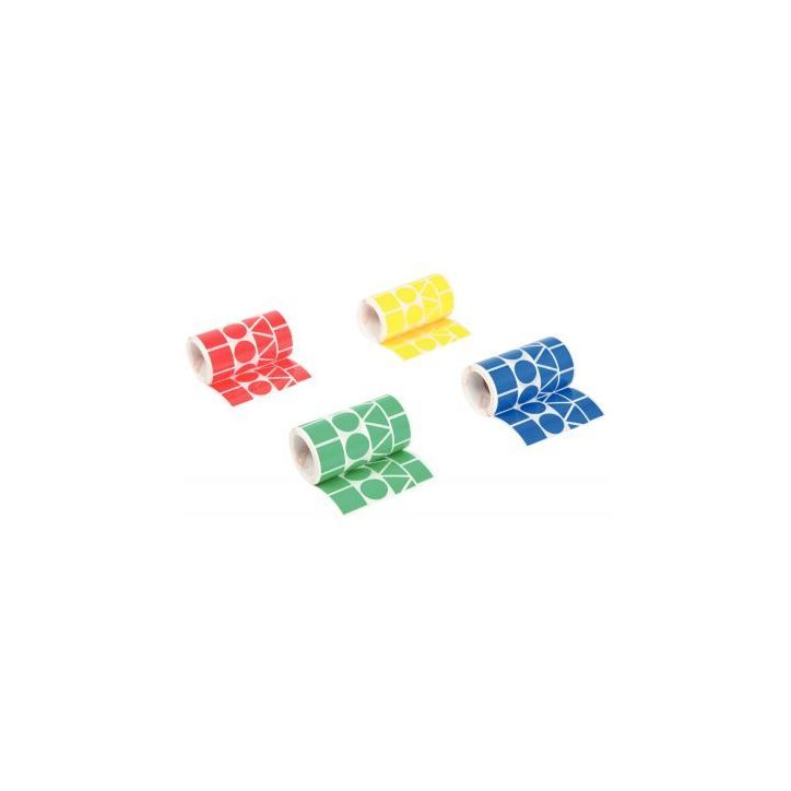 Lot de 4 rouleaux de maxi gommettes géométriques adhésives, couleurs vives assorties 10753 AGIPA