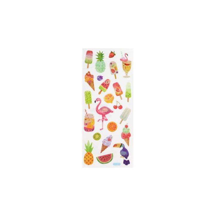 Pochette de 129 stickers scintillants thème fun 1414