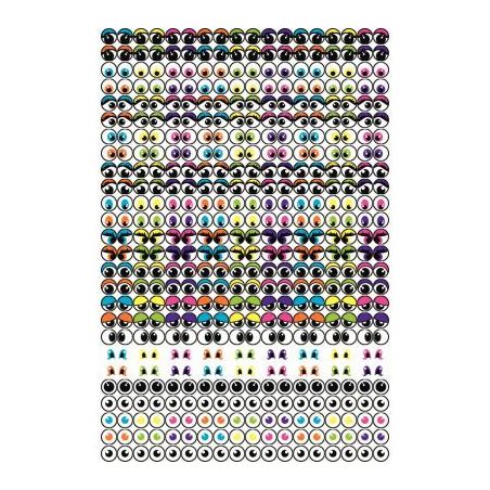 Achetez Pochette de 594 gommettes yeux adhésives assorties, repositionnables 189980 pas cher sur Ma..