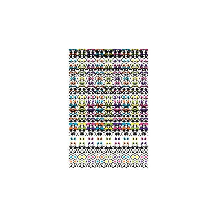 Pochette de 594 gommettes yeux adhésives assorties, repositionnables 189980