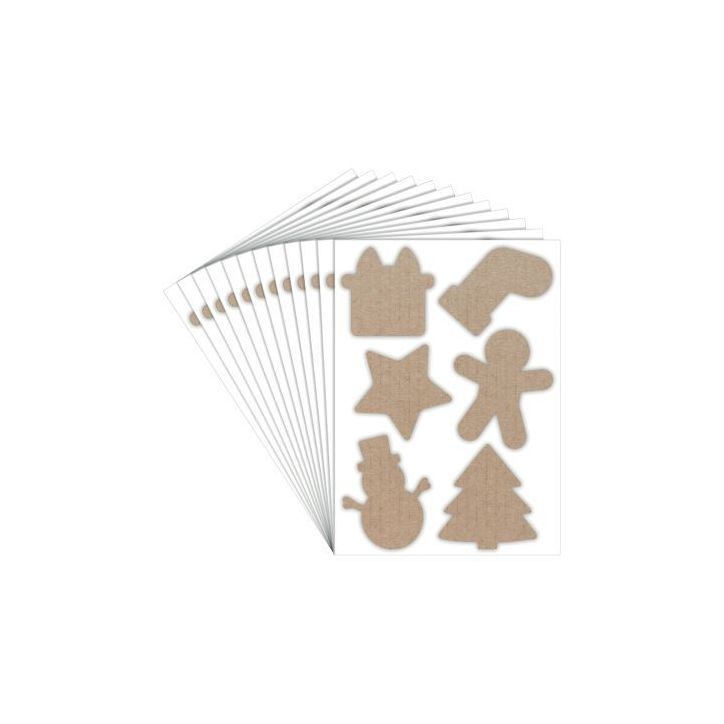 Pochette 72 gommettes kraft noel L940022