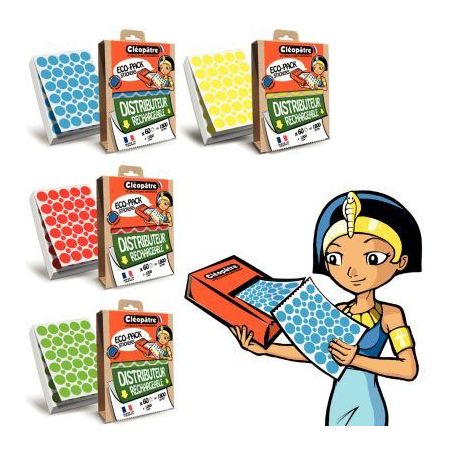 Achetez Ecopack de 12000 gommettes rondes assorties ECOPACK-4R20 CLEOPATRE pas cher sur Ma Rentrée ..