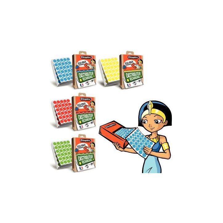 Ecopack de 12000 gommettes rondes assorties ECOPACK-4R20 CLEOPATRE