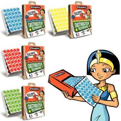 Achetez Ecopack de 12000 gommettes rondes assorties ECOPACK-4R20 CLEOPATRE pas cher sur Ma Rentrée ..