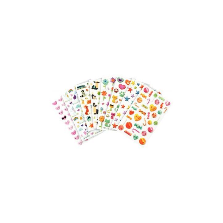 Pochette de 294 stickers déco 3D cooky thème fantaisie CY102C CLAIREFONTAINE