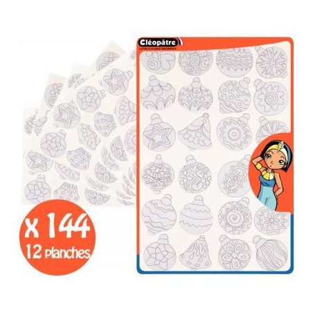 Achetez Pochette de 144 gommettes boules de Noël à colorier GS31/12 CLEOPATRE pas cher sur Ma Rent..