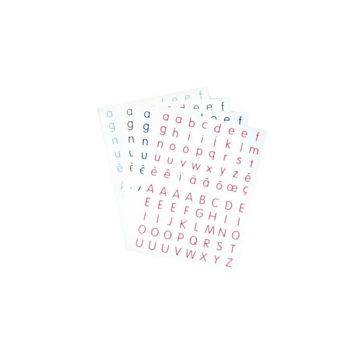 Pochette de 320 gommettes adhésives Alphabet 4 couleurs assorties MAJ4ALPHA CLEOPATRE