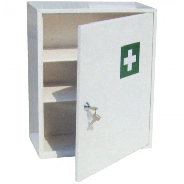 ROSSIGNOL Armoire à  pharmacie acier fermeture à  clef, 2 étagères 1 blaconnet L31 x H45,5 x P14,5 cm Blanc