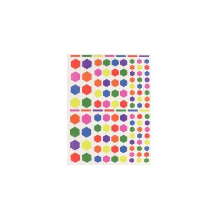 Achetez Pochette de 624 gommettes hexagone coloris assortis 6 Planches 16 x 21.5cm 18768 AGIPA pas c..