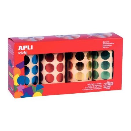 Achetez Lot de 4 rouleaux de gommettes rondes Ø20mm métal assorties 102410 APLI KIDS APLI pas cher..