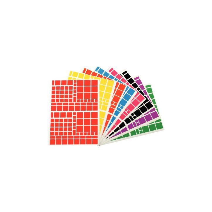 Pochette de 1 260 gommettes adhésives format carrés assortis 119220 AGIPA