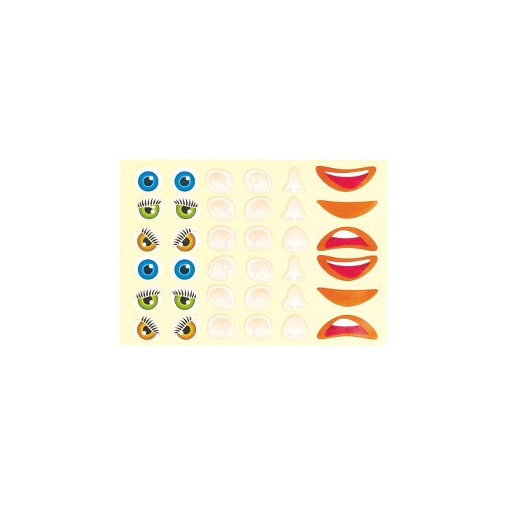Pochette de 360 gommettes visage assorties GS20/10