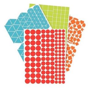 Achetez Pochette de 7920 gommettes géométriques adhésives repositionnables formes et couleurs ass..