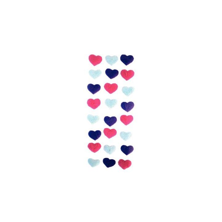 Sachet de 96 gommettes coeur doux + satin assortis MAJ4962