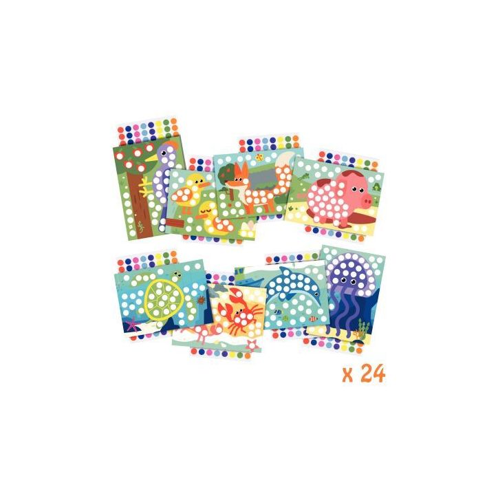 Pack 24 ateliers gommettes animaux ATEA5ANIMX/24 CLEOPATRE