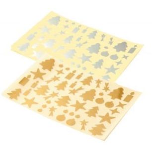 Achetez Pochette de 440 gommettes adhésives métallisées modèle fête, coloris or et argent GAFET..