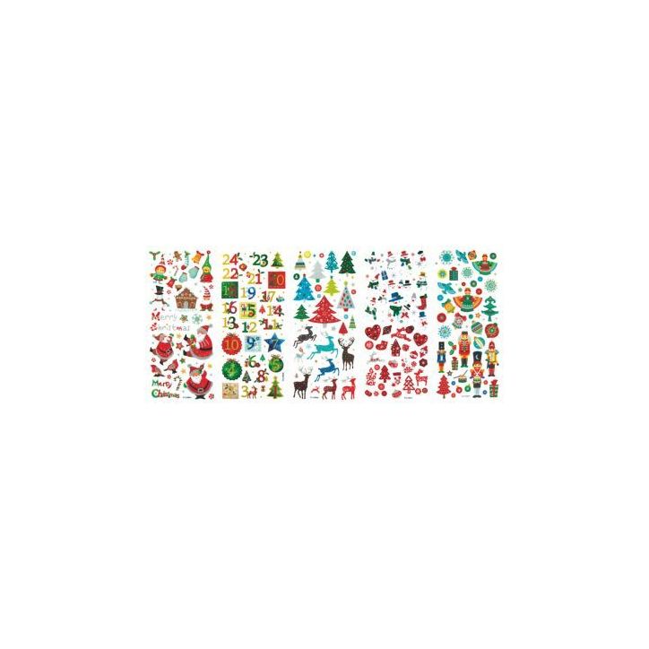 Pochette de 255 stickers scintillants thème Noël 1412