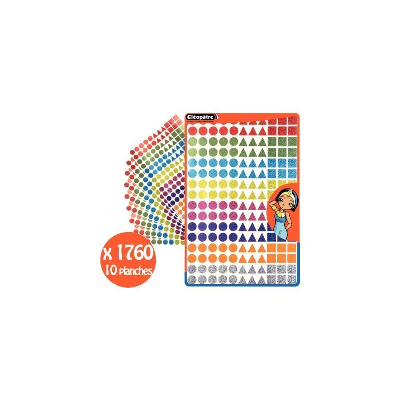 Achetez Pochette de 1760 gommettes géométriques holographiques assorties GA2080/H/CA CLEOPATRE pas.. Achetez Pochette de 1760 gommettes géométriques holographiques assorties GA2080/H/CA CLEOPATRE pas..