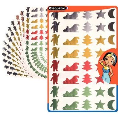 Achetez Sachet de 960 gommettes de Noël métal assorties GAF/960 CLEOPATRE pas cher sur Ma Rentrée..