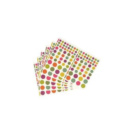 Achetez Pochette de 624 gommettes craft coloris assortis Diam 1 à 2 cm Coloris assortis 6 planches..