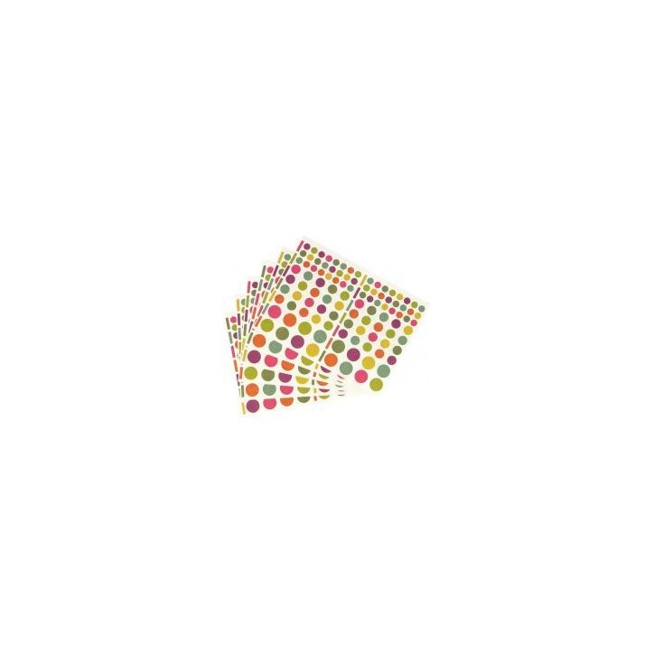 Pochette de 624 gommettes craft coloris assortis Diam 1 à 2 cm Coloris assortis  6 planches 16 x 21.5 cm 1876(...)