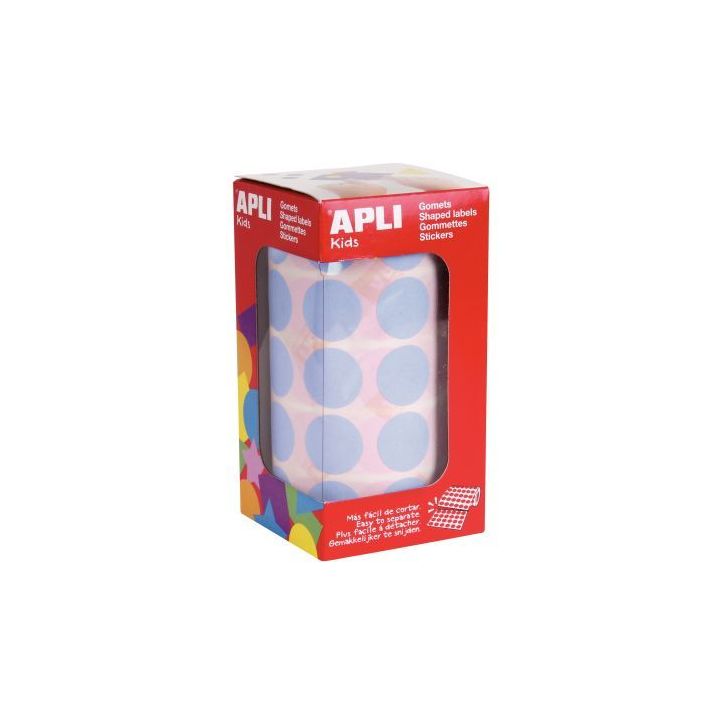 Rouleau de gommettes rondes 20mm bleu 16723 AGIPA