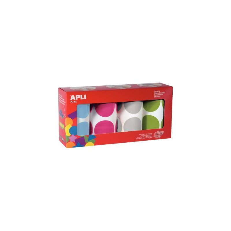 Achetez Lot de 4 rouleaux de gommettes XXL rondes Ø45mm assorties 18301 APLI KIDS APLI pas cher sur.. Achetez Lot de 4 rouleaux de gommettes XXL rondes Ø45mm assorties 18301 APLI KIDS APLI pas cher sur..