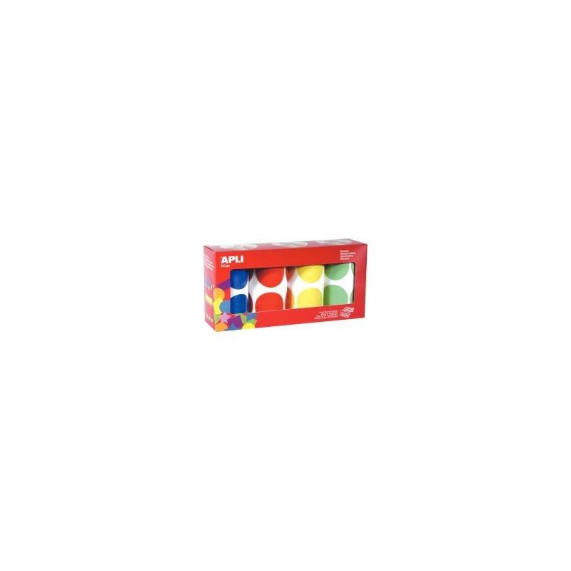 Achetez Lot de 4 rouleaux de maxi gommettes adhésives rondes diamètre 45mm, couleurs vives assorti.. Achetez Lot de 4 rouleaux de maxi gommettes adhésives rondes diamètre 45mm, couleurs vives assorti..