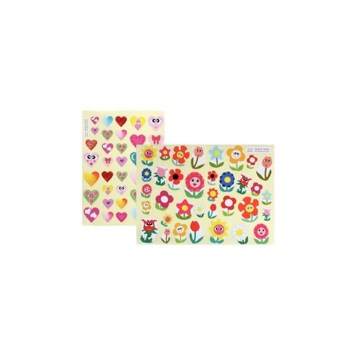 Pochette de 432 gommettes formes coeurs et fleurs 84019 MAJ