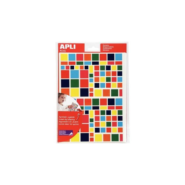 Blister de 2520 gommettes adhésives géométriques carré 101634 AGIPA