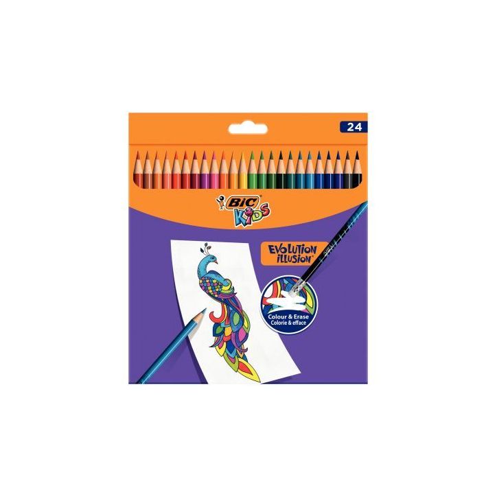 Etui de 24 crayons de couleur Evolution Illusion 987869 BIC