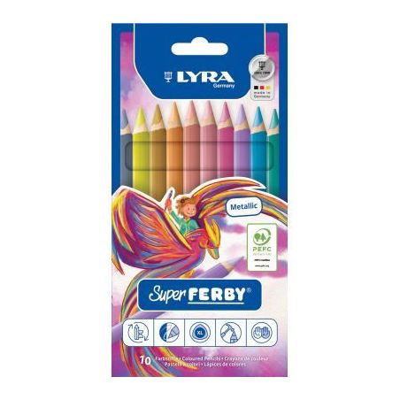 Achetez Etui de 10 crayons couleur Super Ferby métal L3721102 FERBY LYRA pas cher sur Ma Rentrée S..