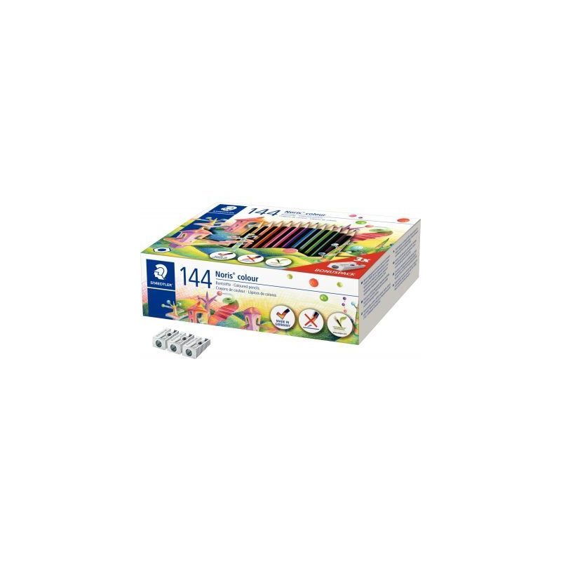 Achetez Recharge classpack 144 crayons de couleur Noris dont 12 crayons + 3 taille-crayons offerts 1.. Achetez Recharge classpack 144 crayons de couleur Noris dont 12 crayons + 3 taille-crayons offerts 1..