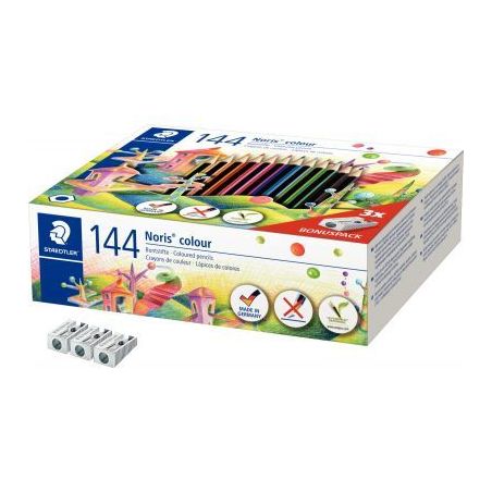 Achetez Recharge classpack 144 crayons de couleur Noris dont 12 crayons + 3 taille-crayons offerts 1..