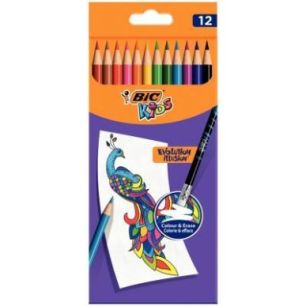 Achetez Etui de 12 crayons de couleur Evolution Illusion 987868 BIC pas cher sur Ma Rentrée Scolair..