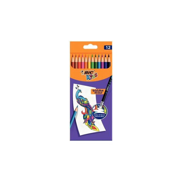 Etui de 12 crayons de couleur Evolution Illusion 987868 BIC