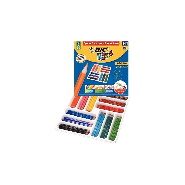 Boîte Classpack de 144 crayons de couleur Évolution couleurs assorties 8878301 EVOLUTION BIC