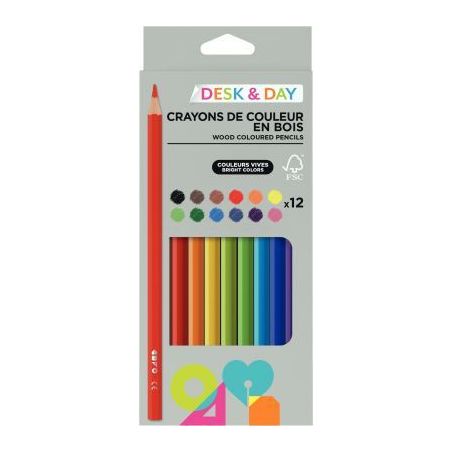 Achetez Etui de 12 crayons de couleurs assorties FCG000092 JPC pas cher sur Ma Rentrée Scolaire