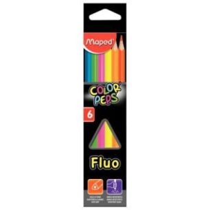Achetez Pochette de 6 crayons de couleur Color'Peps fluo 832003 MAPED pas cher sur Ma Rentrée Scola..