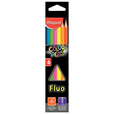 Achetez Pochette de 6 crayons de couleur Color'Peps fluo 832003 MAPED pas cher sur Ma Rentrée Scola..
