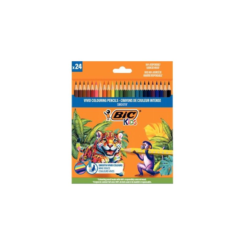 Achetez Etui de 24 crayons de couleur Smooth assortis 525787 BIC pas cher sur Ma Rentrée Scolaire