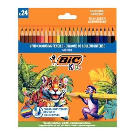 Achetez Etui de 24 crayons de couleur Smooth assortis 525787 BIC pas cher sur Ma Rentrée Scolaire