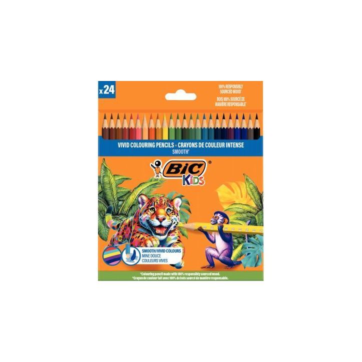 Etui de 24 crayons de couleur Smooth assortis 525787 BIC