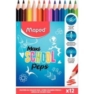 Achetez Pochette de 12 crayons de couleur gros module 834030 MAPED pas cher sur Ma Rentrée Scolaire
