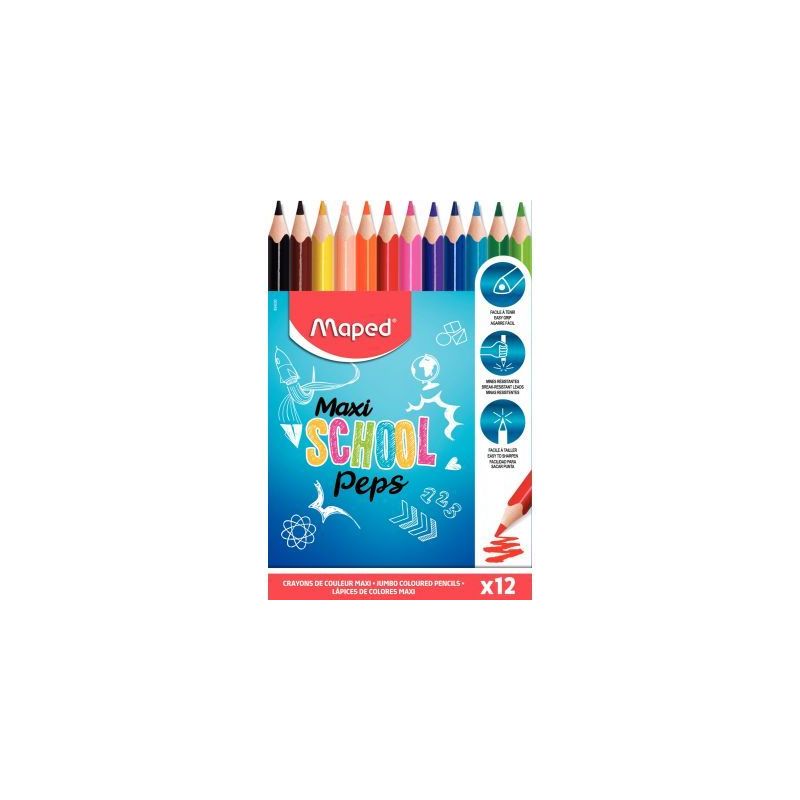 Achetez Pochette de 12 crayons de couleur gros module 834030 MAPED pas cher sur Ma Rentrée Scolaire